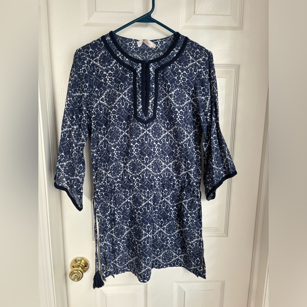 Tory Burch Navy and White Patterned Dress - Picture 5 of 15